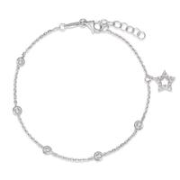 Armband 750/18 K Weissgold Zirkonia Stern 16-18 cm verstellbar-590728