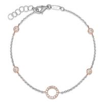 Armband 750/18 K Weissgold, 750/18 K Rotgold Zirkonia 16-18 cm verstellbar-590729