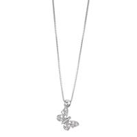 Collier 750/18 K Weissgold Zirkonia Schmetterling 42 cm-590733