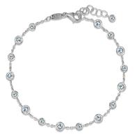 Armband 750/18 K Weissgold Zirkonia 17 Steine 17-19 cm verstellbar-590741