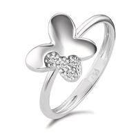 Fingerring 750/18 K Weissgold Zirkonia 4 Steine Schmetterling Ø9 mm-590750