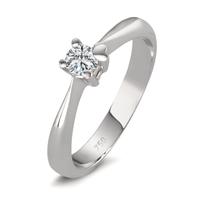 Solitär Ring 750/18 K Weissgold Diamant 0.19 ct, w-si Herz-590791