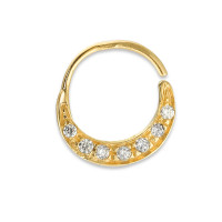 Nasencreole 750/18 K Gelbgold Zirkonia 7 Steine-590922