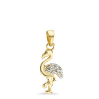Anhänger 375/9 K Gelbgold Zirkonia 5 Steine Flamingo-591152
