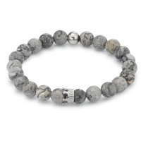 Armband Edelstahl Achat grau Krone 20 cm Ø8.5 mm-591212