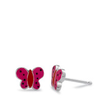 Ohrstecker Silber lackiert Schmetterling Ø7 mm-591492