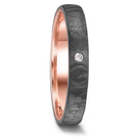 Partnerring 585/14 K Rotgold, Carbon Diamant 0.03 ct, w-si-591746