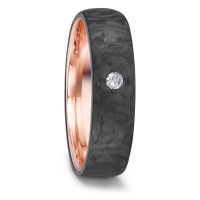 Partnerring 585/14 K Rotgold, Carbon Diamant 0.05 ct, w-si-591762