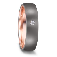Partnerring 999 Tantal, 585/14 K Rotgold Diamant 0.05 ct, w-si-591764