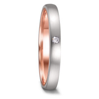 Partnerring Edelstahl, 585/14 K Rotgold Diamant 0.02 ct, w-si-591766