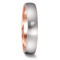Partnerring Edelstahl, 585/14 K Rotgold Diamant 0.03 ct, w-si-591768