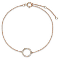Armband 585/14 K Rotgold Diamanten 0.05 ct, w-si 15-18 cm verstellbar-591978