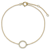 Armband 585/14 K Gelbgold Diamanten 0.05 ct, w-si 15-18 cm verstellbar-591984