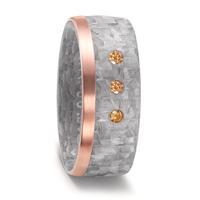 Partnerring Carbon, 750/18 K Rotgold Diamant cognac, 0.09 ct, 3 Steine-592147