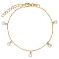 Armband Silber gelb vergoldet Süsswasserzuchtperle 15.5-18.5 cm verstellbar-592227