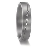 Partnerring 999 Tantal Diamant 0.034 ct, 5 Steine, w-si-592465