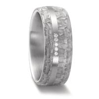 Partnerring Edelstahl, Carbon Diamant 0.035 ct, 5 Steine, w-si-592493