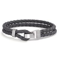 Lederarmband Vadino Shadow Grey mit Edelstahl-Knebelverschluss, 23cm-592627