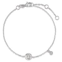 Armband Silber Zirkonia 2 Steine rhodiniert 16-19 cm verstellbar-592783
