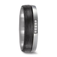 Partnerring Titan, Carbon Diamant 0.05 ct, 5 Steine, w-si-592989