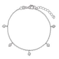 Armband Silber Zirkonia 5 Steine rhodiniert 15.5-18.5 cm verstellbar-593265