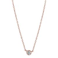 Collier Silber Zirkonia rosé vergoldet 40-45 cm verstellbar