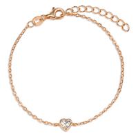 Armband Silber Zirkonia rosé vergoldet Herz 16-19 cm verstellbar-593524