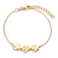 Armband Silber gelb vergoldet Kleeblatt 16-19 cm verstellbar-593539