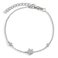 Armband Silber Zirkonia 8 Steine rhodiniert Blume 15.5-18.5 cm verstellbar-593554