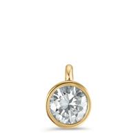 Charm-Anhänger Joy Gold aus Edelstahl mit Crystal White Zirkonia, Ø9.5mm-594057