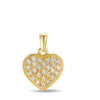 Anhänger Silber Zirkonia gelb vergoldet Herz Ø14.5 mm-594344