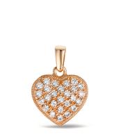 Anhänger Silber Zirkonia rosé vergoldet Herz Ø14.5 mm-594345