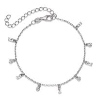 Armband Silber Zirkonia 9 Steine rhodiniert 16-19 cm verstellbar-594384