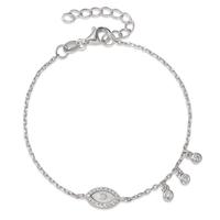 Armband Silber Zirkonia rhodiniert Perlmutt weiss 16-18.5 cm verstellbar-594388