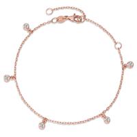 Armband Silber Zirkonia 5 Steine rosé vergoldet 16-19 cm verstellbar-594391