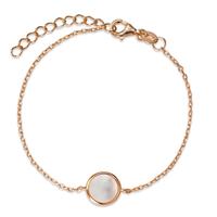 Armband Silber rosé vergoldet Perlmutt weiss 16-18.5 cm verstellbar Ø10 mm-594394