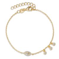 Armband Silber Zirkonia gelb vergoldet 16-18.5 cm verstellbar-594398