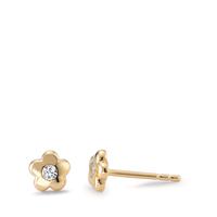 Ohrstecker Silber Zirkonia 2 Steine gelb vergoldet Blume Ø5.5 mm-594435