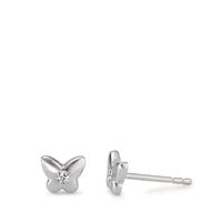 Ohrstecker Silber Zirkonia 2 Steine rhodiniert Schmetterling Ø5.5 mm-594439
