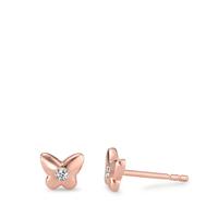 Ohrstecker Silber Zirkonia 2 Steine rosé vergoldet Schmetterling Ø5.5 mm-594440