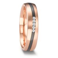Partnerring 585/14 K Rosegold, Zirkonium Diamant 0.075 ct, 5 Steine, w-si-594717