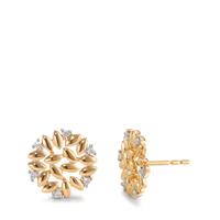 Ohrstecker 750/18 K Gelbgold Diamant 0.07 ct, 12 Steine, Brillantschliff, w-si bicolor Ø10 mm-594950