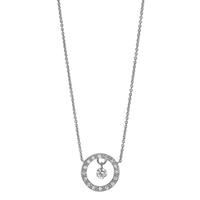 Collier 750/18 K Weissgold Diamant 0.14 ct, 17 Steine, w-si 40-42 cm verstellbar-595001