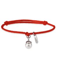 Pearl Drop Armband Arya - Rot - Edelstahl mit Muschelperle Ø7 mm, 16-21cm verstellbar -595303