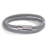 Wickelarmband Heritage Sport, Edelstahl, Silikon-Kautschuk grau, 23cm-595326