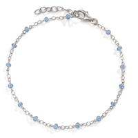 Armband Silber Zirkonia hellblau, 16 Steine rhodiniert 17.5-19.5 cm verstellbar-595474