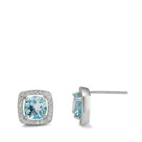 Ohrstecker Silber Topas blau rhodiniert Ø9.5 mm-595564