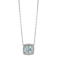 Collier Silber Topas blau rhodiniert 40-45 cm verstellbar-595567