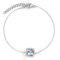 Armband Silber Topas blau rhodiniert 16.5-19.5 cm verstellbar-595568