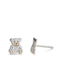Ohrstecker Silber Zirkonia 7 Steine gelb bicolor Bär Ø8 mm-595730